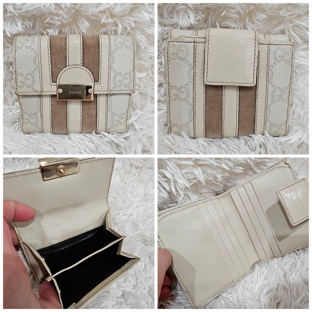 Gucci Beige and Tan Striped Women's Wallet